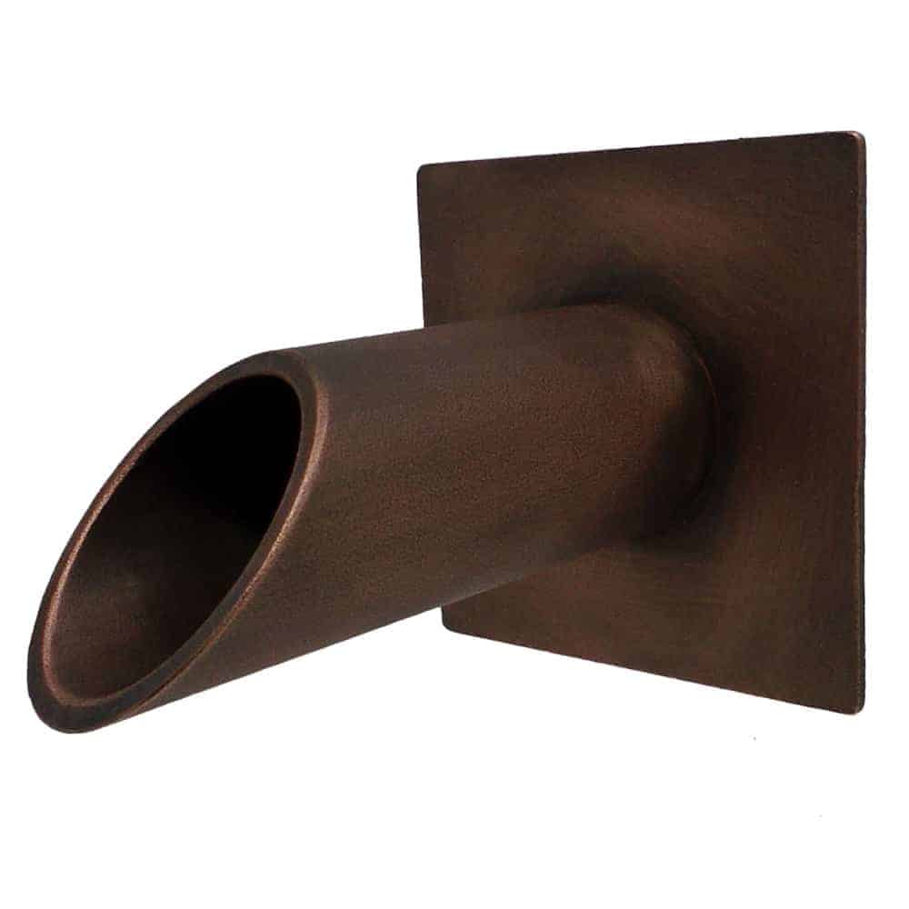 Deco Wall Scupper with Square Backplate – 1.5" - Majestic Fountains