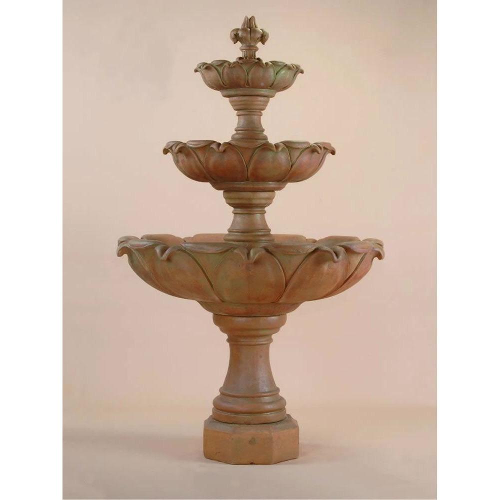 Giannini Garden Gardenia Concrete 3 Tier - Outdoor Courtyard Fountain - 1213 - Majestic Fountains