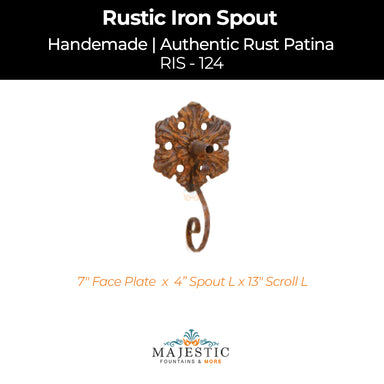 Decorative Rustic Iron Spout - Large - Design 124 - Majestic Fountains