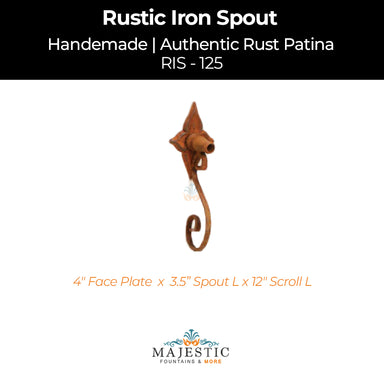 Decorative Rustic Iron Spout - Large - Design 125 - Majestic Fountains