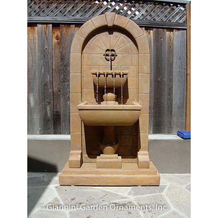 Giannini Garden Monterosso Concrete Outdoor Wall Fountain - 1620 - Majestic Fountains