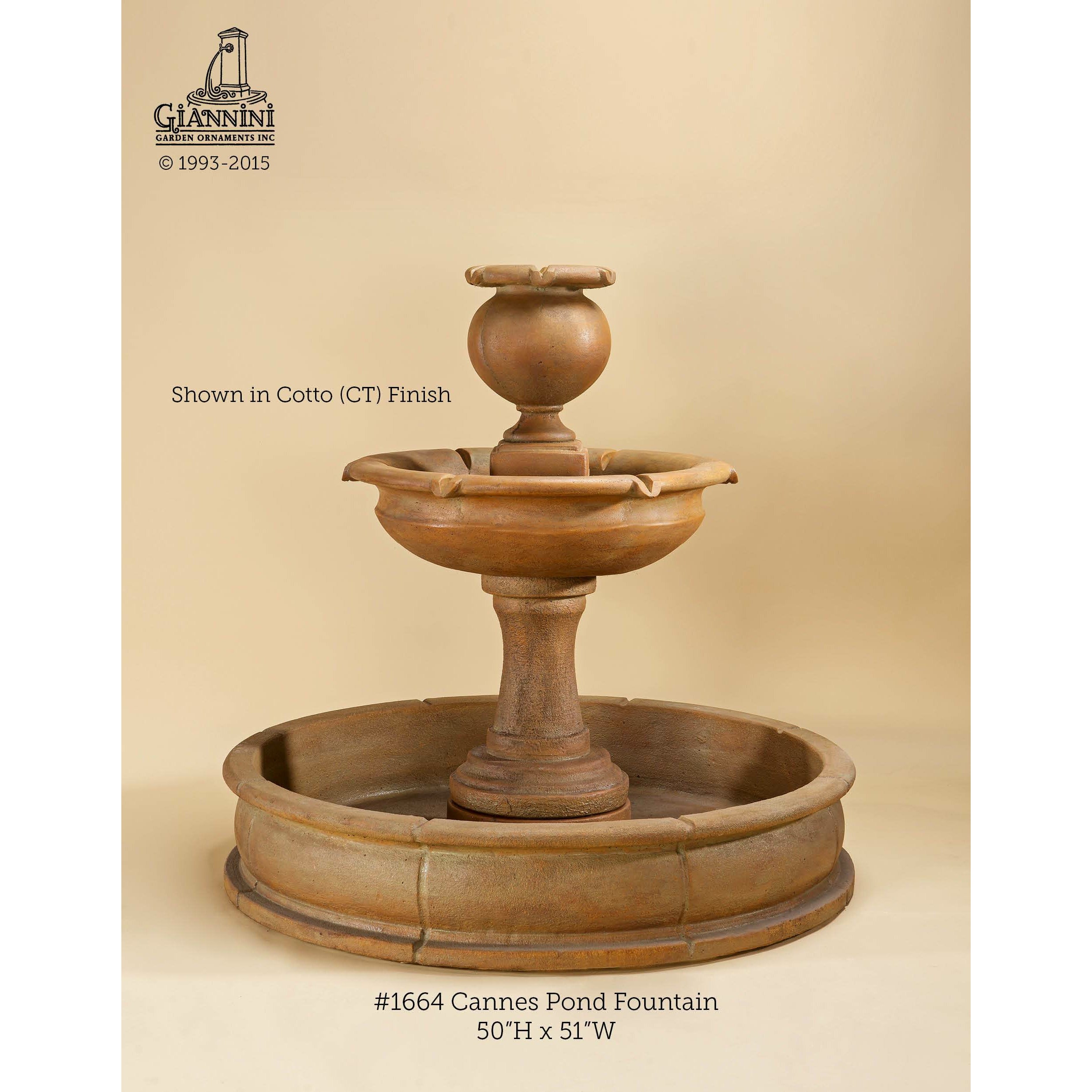 Giannini Garden Cannes Concrete Outdoor Garden Fountain with Basin - 1664 - Majestic Fountains