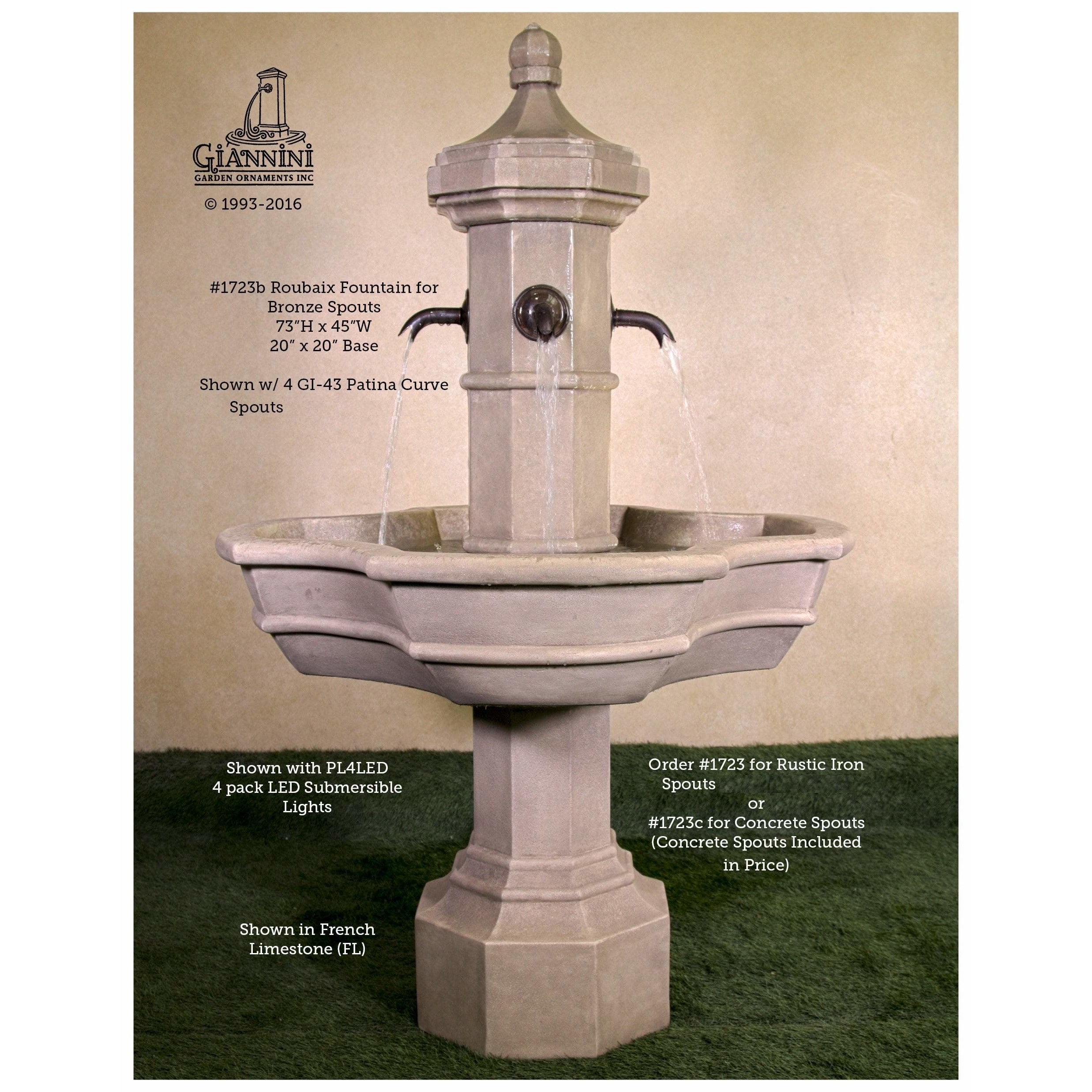 Giannini Garden Roubaix Concrete Outdoor Fountain - 1723 - Majestic Fountains