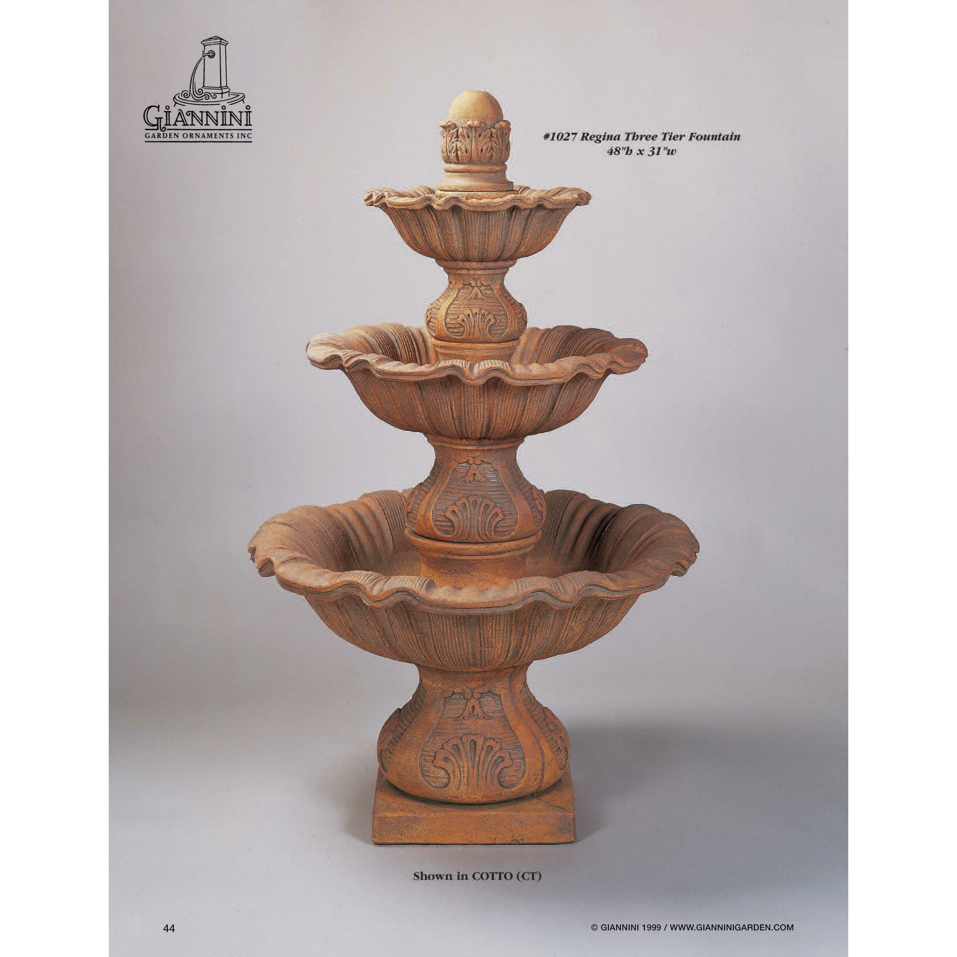 Regina Concrete 3 Tier - Outdoor Courtyard Fountain - 1027