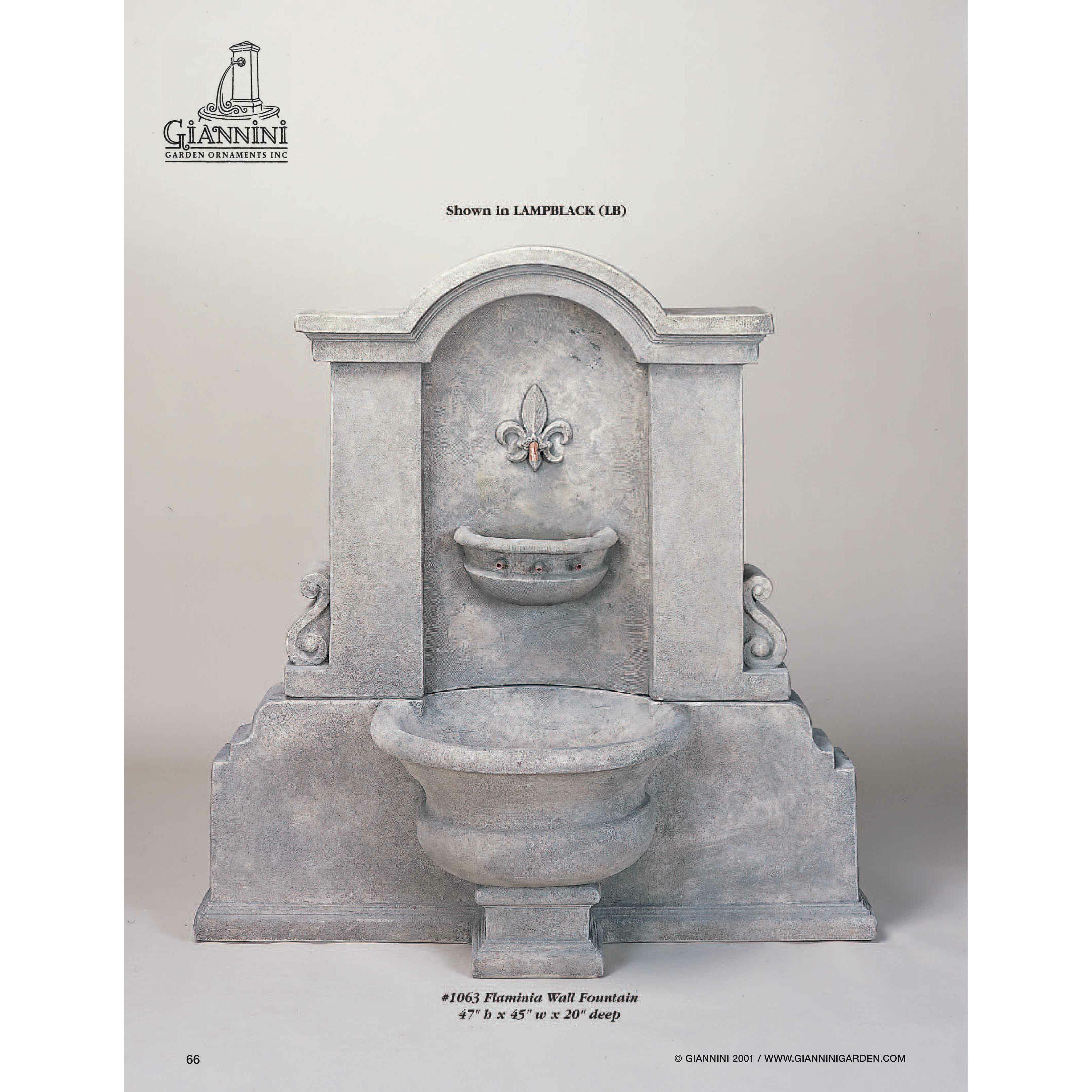 Flaminia Concrete Outdoor Wall Fountain - 1063