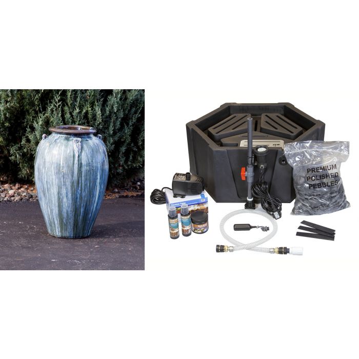 Icey Blue Amphora Fountain Kit - FNT2347 - Majestic Fountains