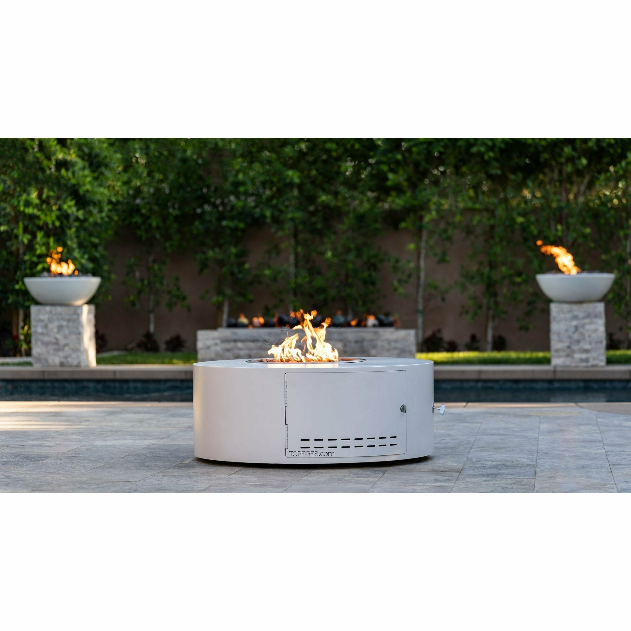 TOP Fires Isla Fire Pit in Powder Coated Steel by The Outdoor Plus - Majestic Fountains