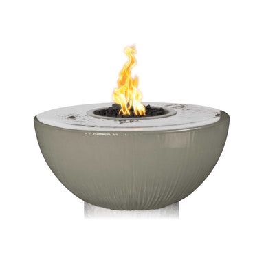 TOP Fires Sedona 360° Fire and Water Bowl 38" in GFRC - Electronic Ignition - by the Outdoor Plus - Majestic Fountains