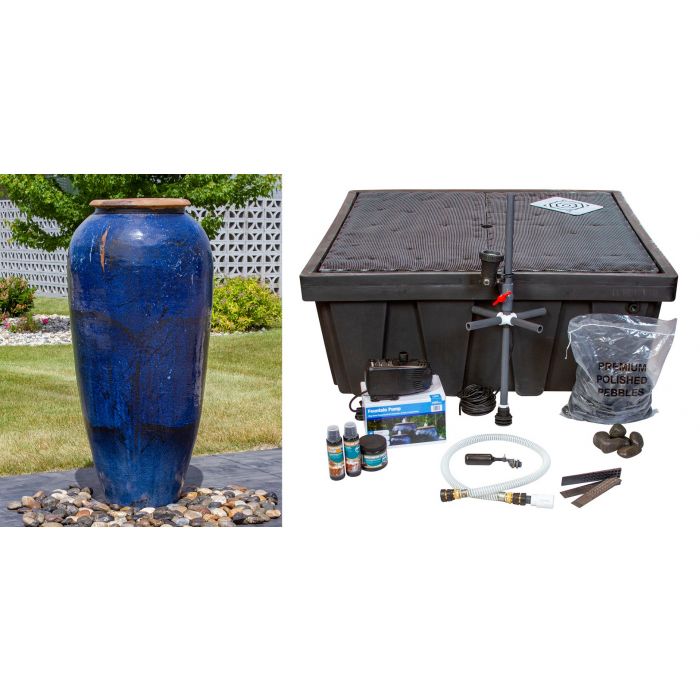 Admiral Blue Large Tuscany Single Vase Fountain Kit - FNT50-AB488 - Majestic Fountains