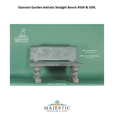 Giannini Garden Adriatic Straight Bench - 509 & 509L - Majestic Fountains