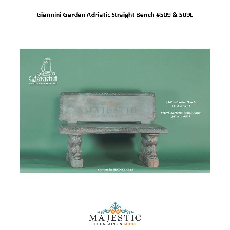 Giannini Garden Adriatic Straight Bench - 509 & 509L - Majestic Fountains