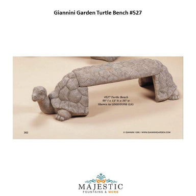 Giannini Garden Turtle Bench - 527 - Majestic Fountains