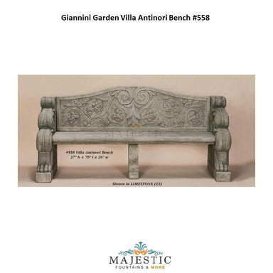 Giannini Garden Villa Antinori Bench - 558 - Majestic Fountains