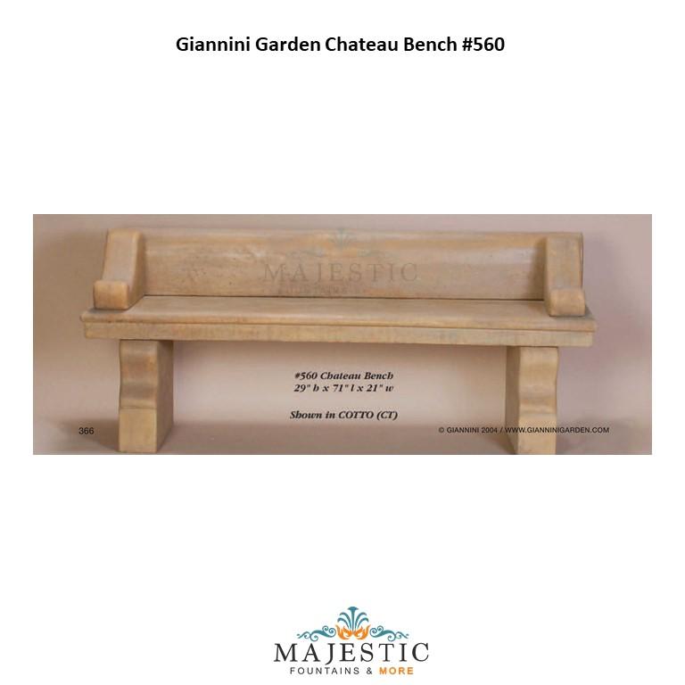 Giannini Garden Chateau Bench - 560 - Majestic Fountains