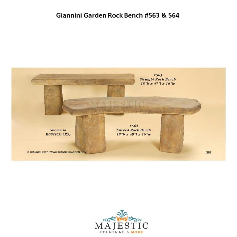 Giannini Garden Rock Bench - 563 & 564 - Majestic Fountains