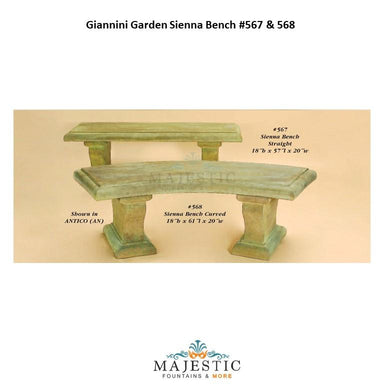 Giannini Garden Sienna Bench - 567 & 568 - Majestic Fountains