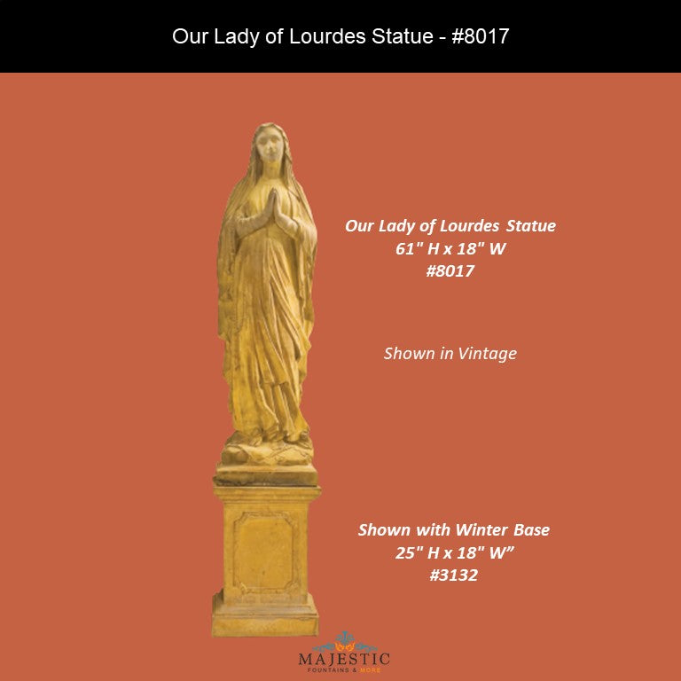 8017-Our Lady of Lourdes Statue-Majestic Fountains and More