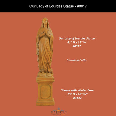 8017-Our Lady of Lourdes Statue cotto-Majestic Fountains and More