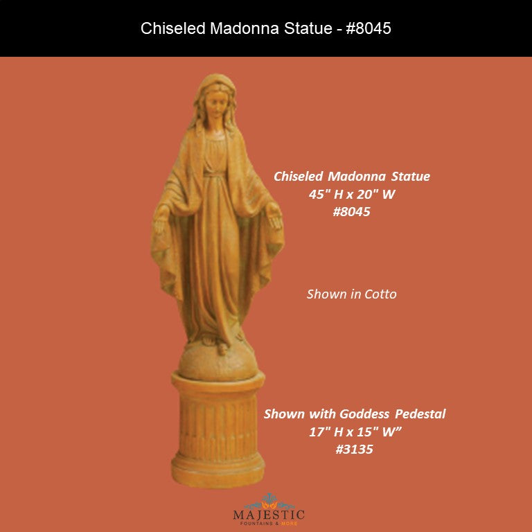 8045-Chiseled Madonna Statue-Majestic Fountains and More