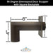 Deco 90 Degree Downspout with Square Backplate – 1.5" - Majestic Fountains