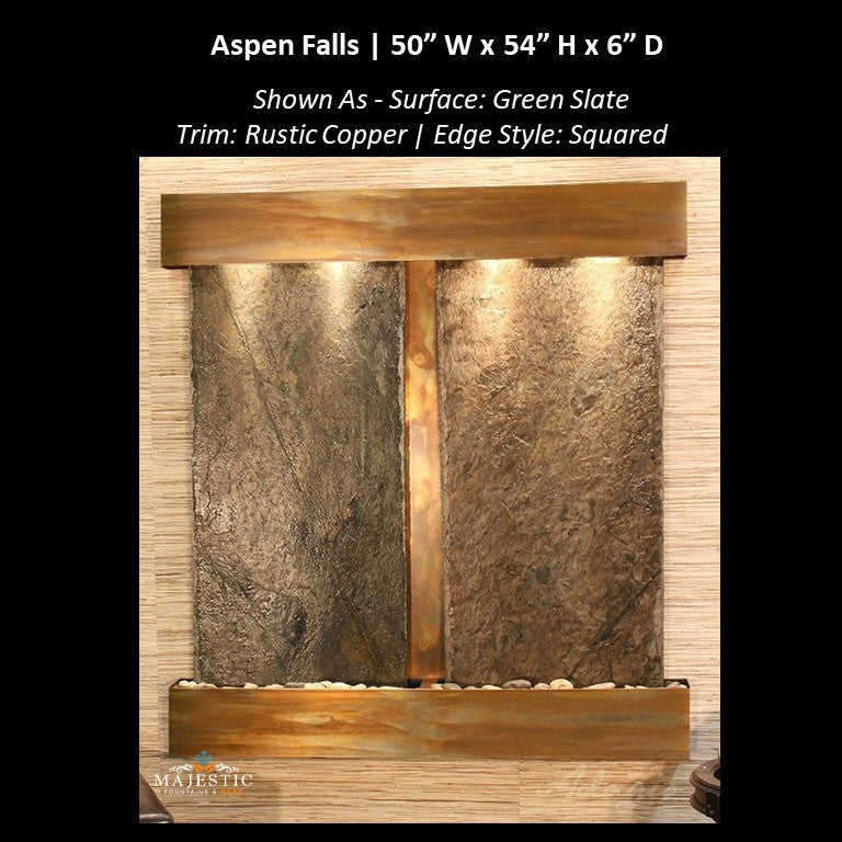 Adagio Aspen Falls 54"H x 50"W - Indoor Wall Fountain - Majestic Fountains