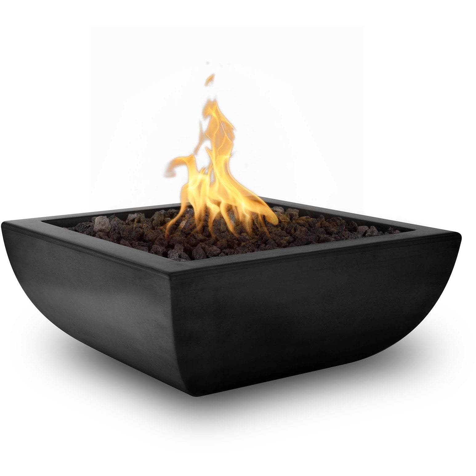 TOP Fires Avalon Square Fire Bowl in GFRC Concrete by The Outdoor Plus - Majestic Fountains