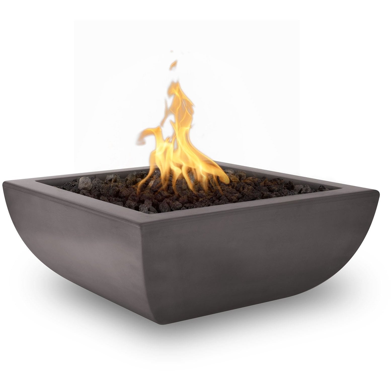 TOP Fires Avalon Square Fire Bowl in GFRC Concrete by The Outdoor Plus - Majestic Fountains