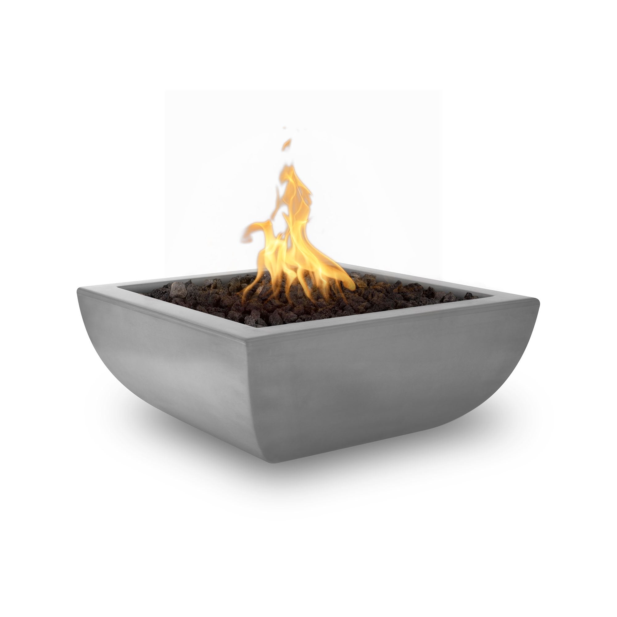 TOP Fires Avalon Square Fire Bowl in GFRC Concrete by The Outdoor Plus - Majestic Fountains