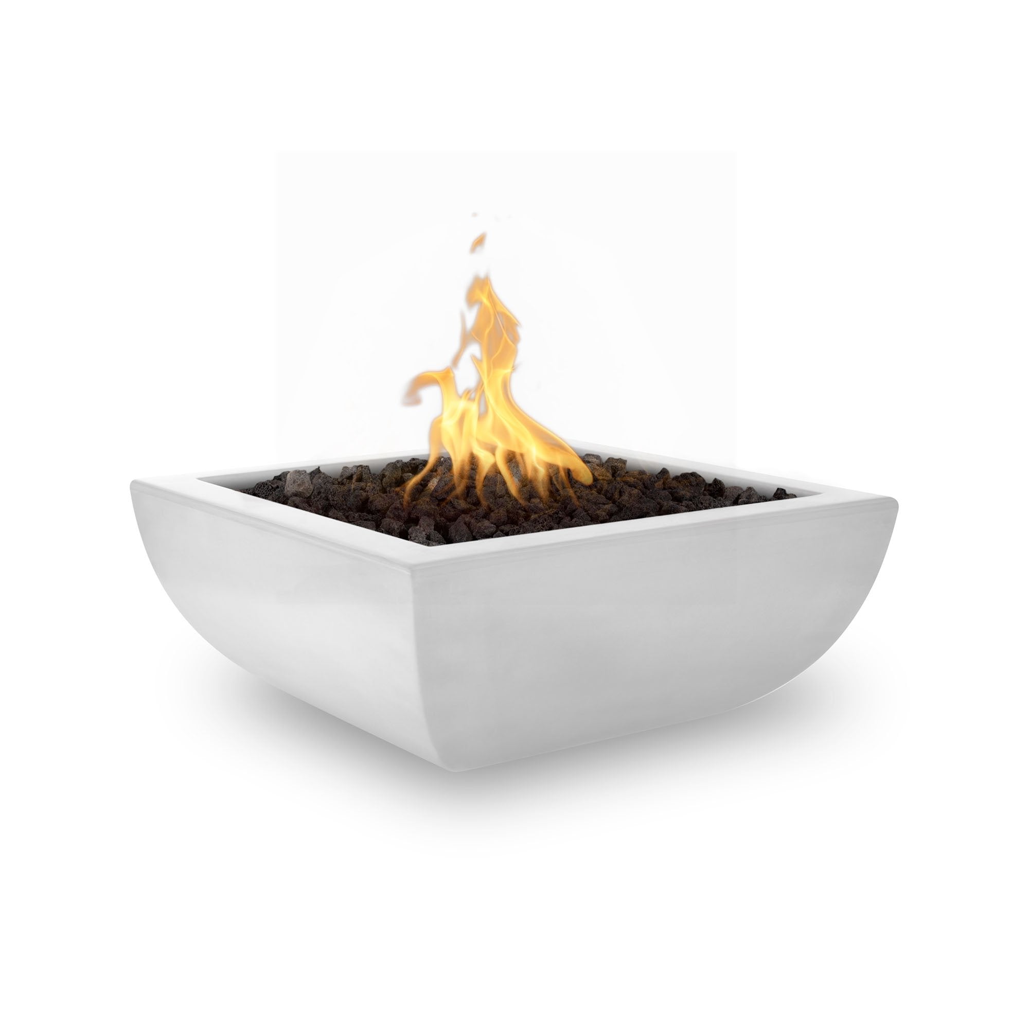 TOP Fires Avalon Square Fire Bowl in GFRC Concrete by The Outdoor Plus - Majestic Fountains