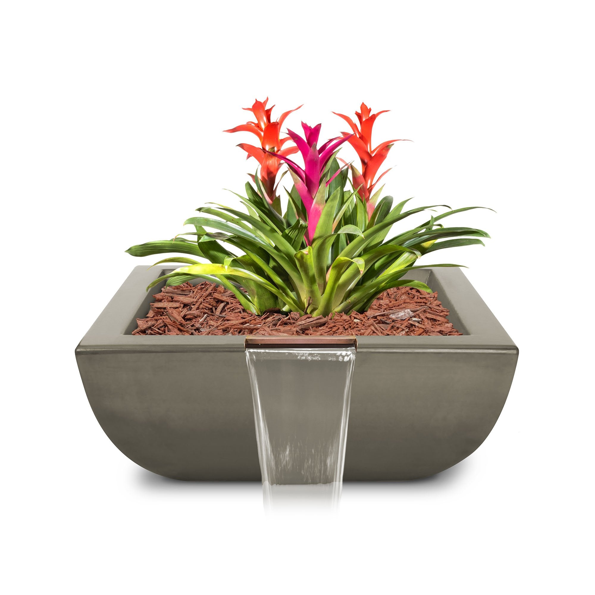 TOP Fires Avalon Planter & Water Bowl in GFRC Concrete by The Outdoor Plus - Majestic Fountains