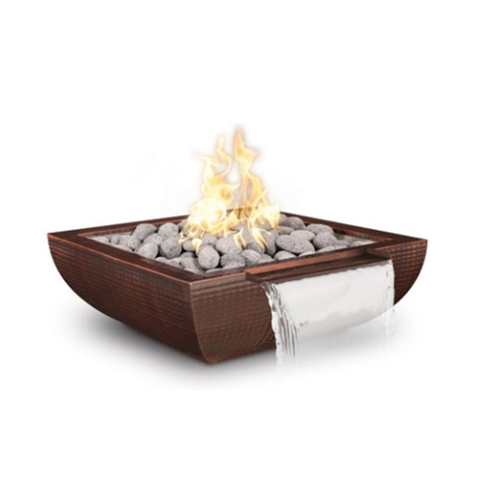 The Outdoor Plus Avalon Wide Spill Fire & Water Bowl in Hammered Copper