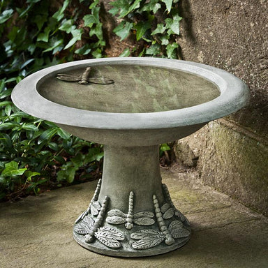 Dragonfly Birdbath Small in Cast Stone by Campania International B-149 - Majestic Fountains