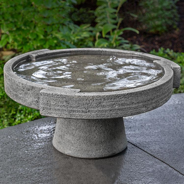 Concept Birdbath Low in Cast Stone by Campania International B-187 - Majestic Fountains