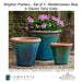 Brighton Planters - Set of 3 - Mediterranean Blue in Glazed Terra Cotta By Campania - Majestic Fountains and More