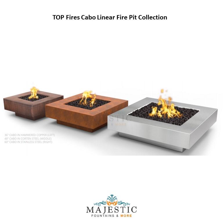 TOP Fires Cabo Square Fire Pit in GFRC Concrete by The Outdoor Plus - Majestic Fountains