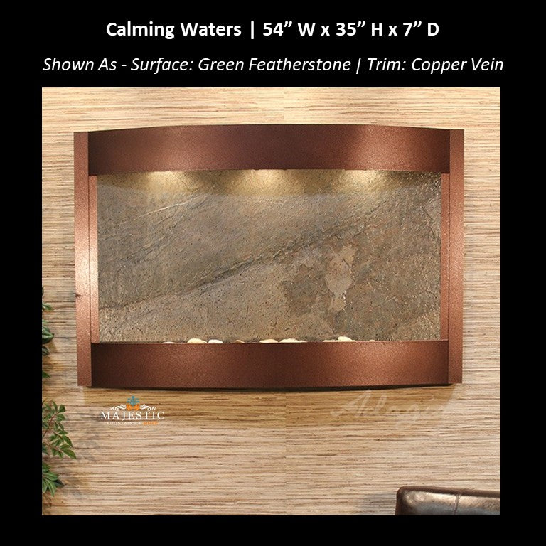 Adagio Calming Waters 35"H x 54"W  - Indoor Wall Fountain - Majestic Fountains