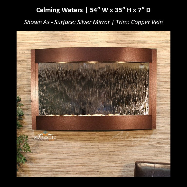 Adagio Calming Waters 35"H x 54"W  - Indoor Wall Fountain - Majestic Fountains