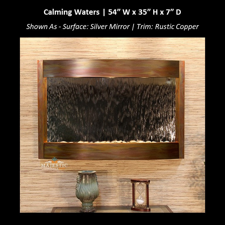 Adagio Calming Waters 35"H x 54"W  - Indoor Wall Fountain - Majestic Fountains