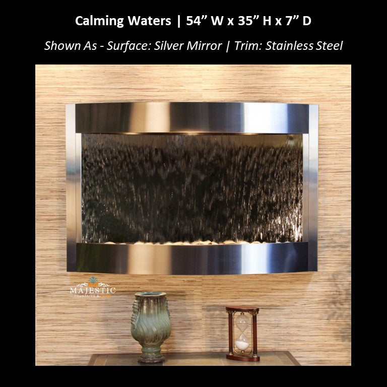 Adagio Calming Waters 35"H x 54"W  - Indoor Wall Fountain - Majestic Fountains