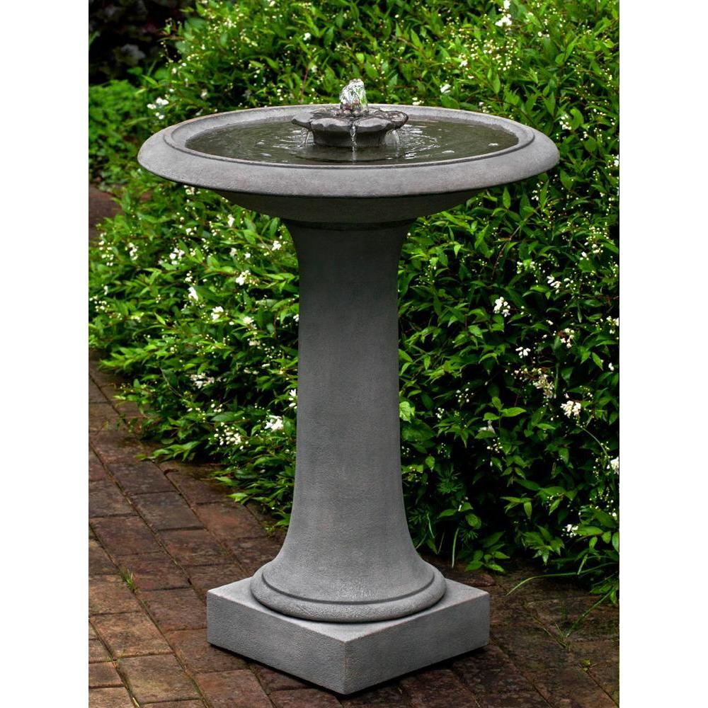 Camellia Birdbath Fountain in Cast Stone by Campania International FT-311 - Majestic Fountains