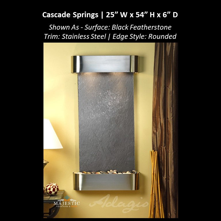 Adagio Cascade Springs 54"H x 25"W - Indoor Wall Fountain - Majestic Fountains