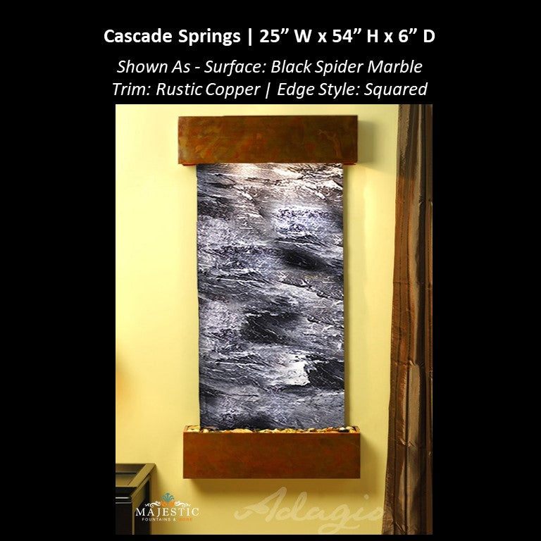 Adagio Cascade Springs 54"H x 25"W - Indoor Wall Fountain - Majestic Fountains