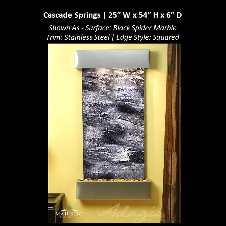 Adagio Cascade Springs 54"H x 25"W - Indoor Wall Fountain - Majestic Fountains