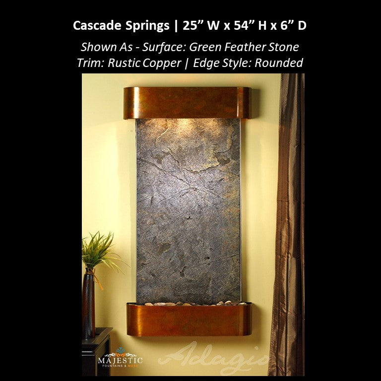 Adagio Cascade Springs 54"H x 25"W - Indoor Wall Fountain - Majestic Fountains