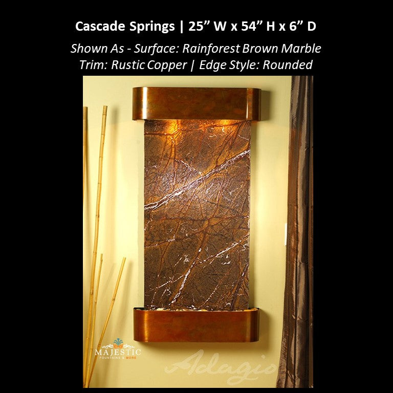 Adagio Cascade Springs 54"H x 25"W - Indoor Wall Fountain - Majestic Fountains