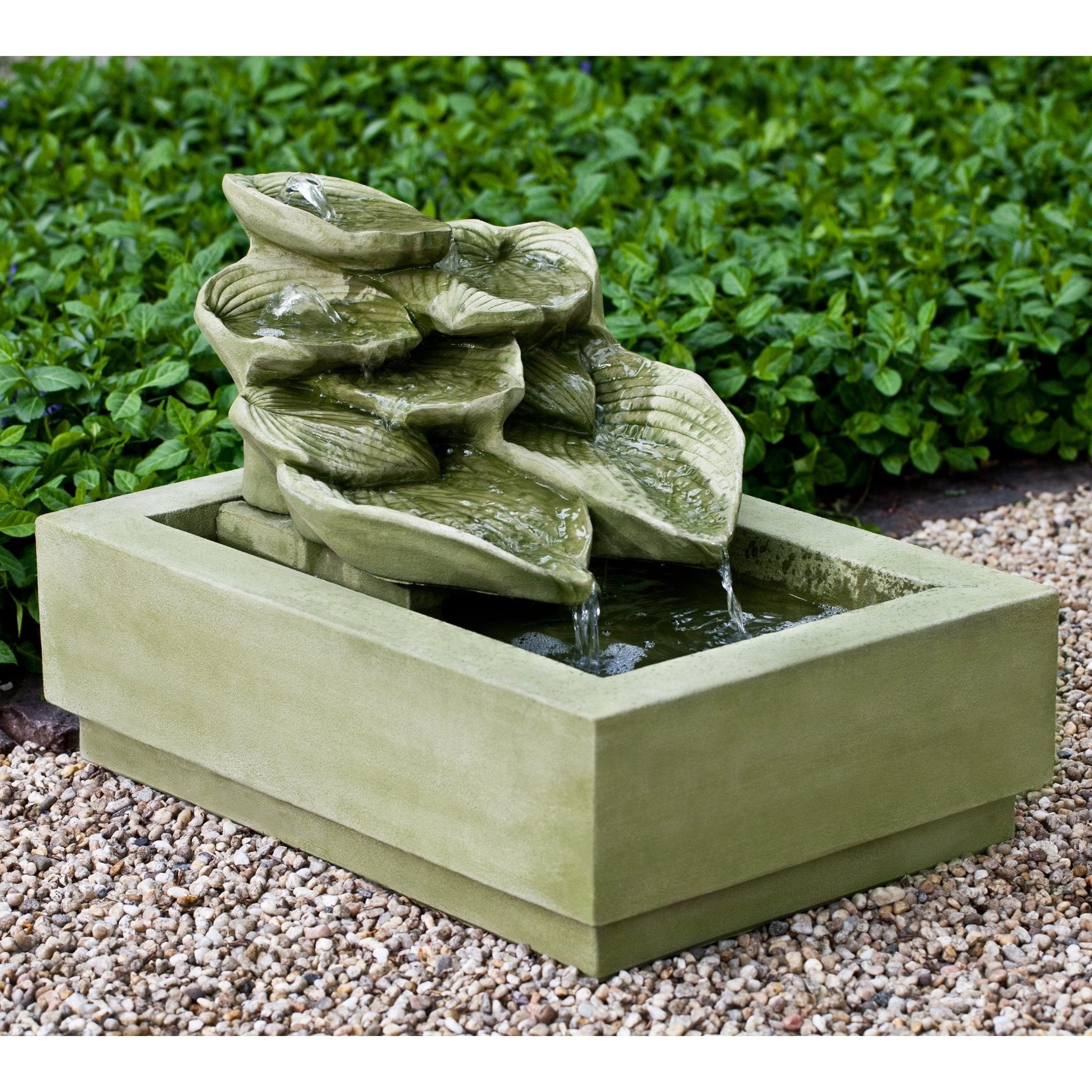 Cascading Hosta Fountain in Cast Stone by Campania International FT-229 - Majestic Fountains