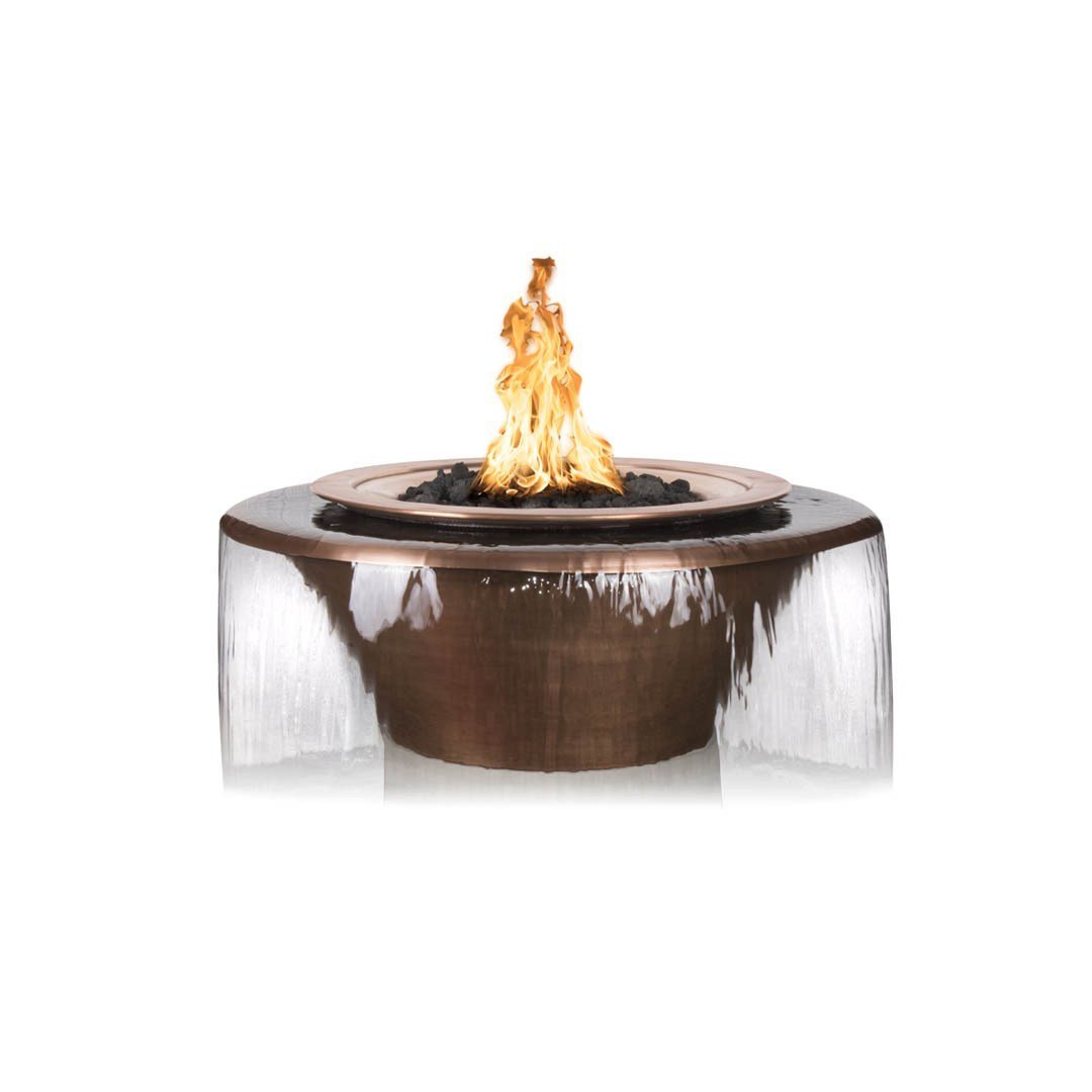 TOP Fires Cazo 360 Fire & Water Bowl in Hammered Copper by The Outdoor Plus - Majestic Fountains