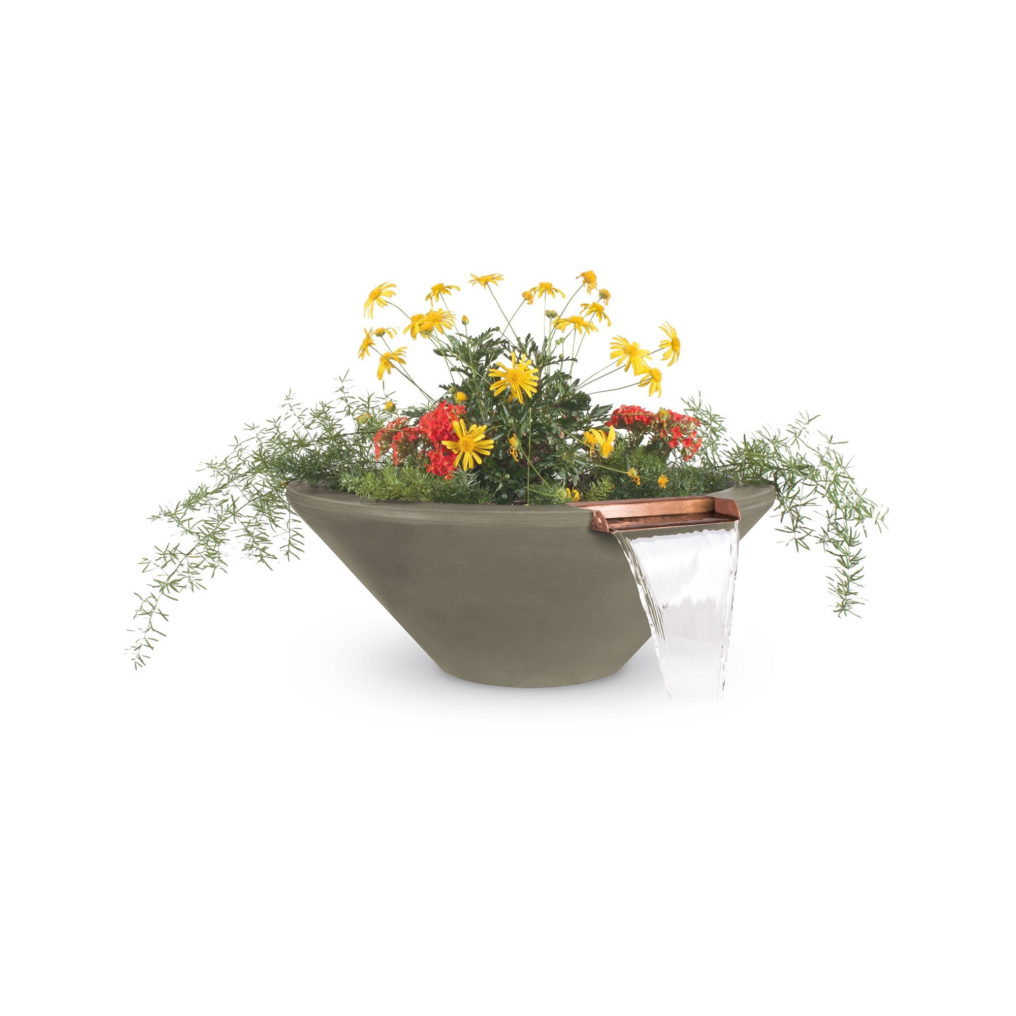 TOP Fires Cazo Planter & Water Bowl in GFRC Concrete by The Outdoor Plus - Majestic Fountains