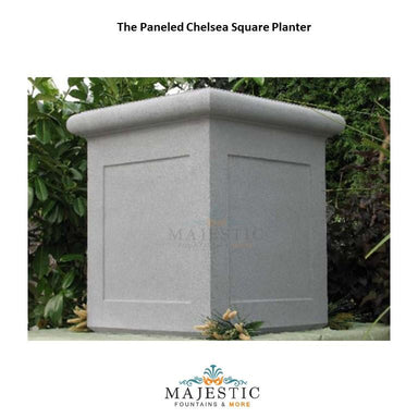 Chelsea Paneled Square Planter in GFRC - Majestic Fountains