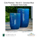 Cole Planters - Set of 2 - Cerulean Blue in Glazed Terra Cotta By Campania - Majestic fountains and More